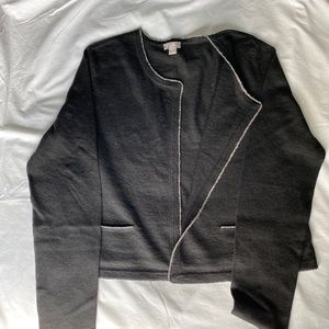 JJill Black Sweater with silver edging M